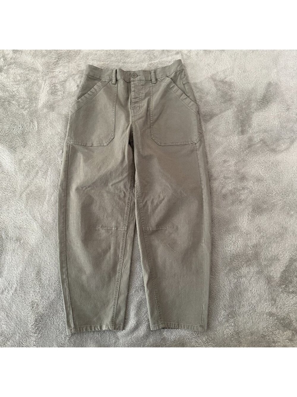 Prana Olive Cropped Utility Trousers